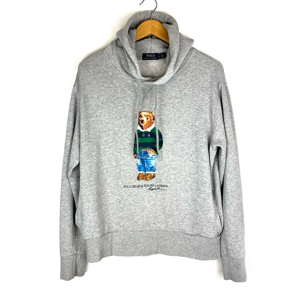 Polo by Ralph Lauren Gray Hoodie with Bear Graphic